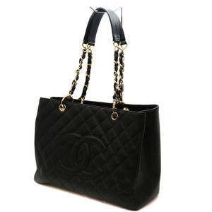Chanel GST Tote Bag Caviar Skin Leather Black